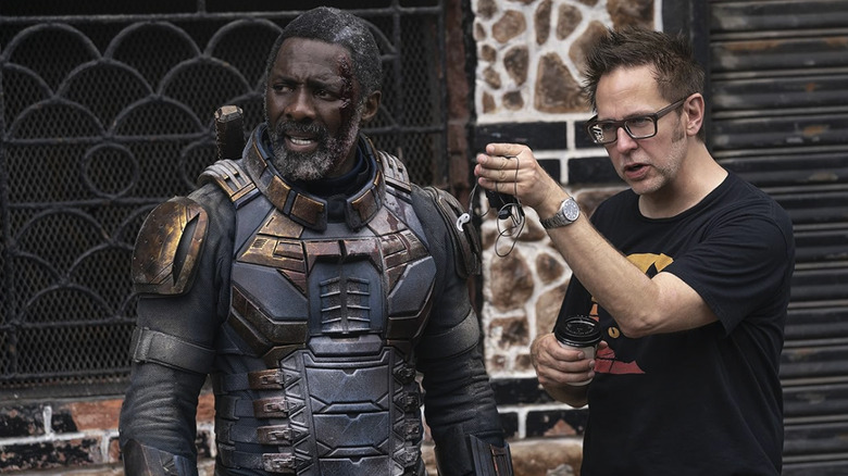 James Gunn on The Suicide Squad set with Idris Elba