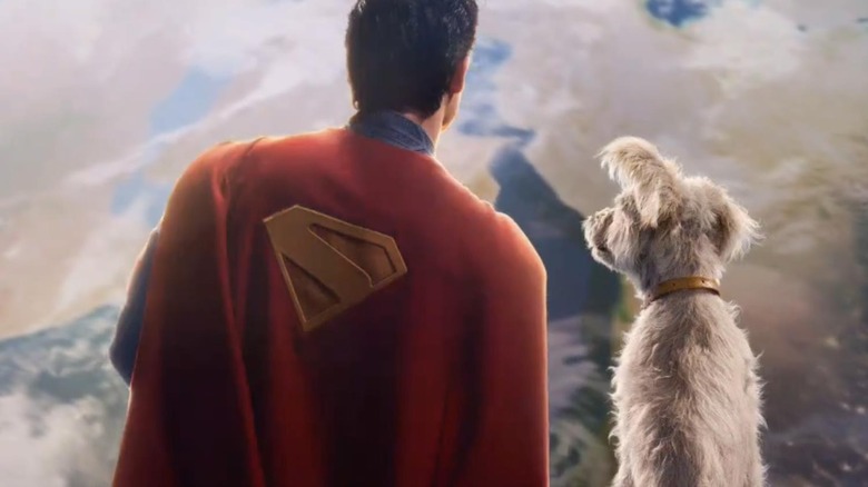 Superman and Krypto on the moon in Superman (2025)