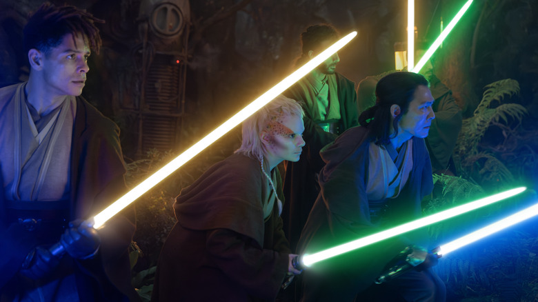 The Jedi getting ready to face off against the Stranger in Star Wars: The Acolyte