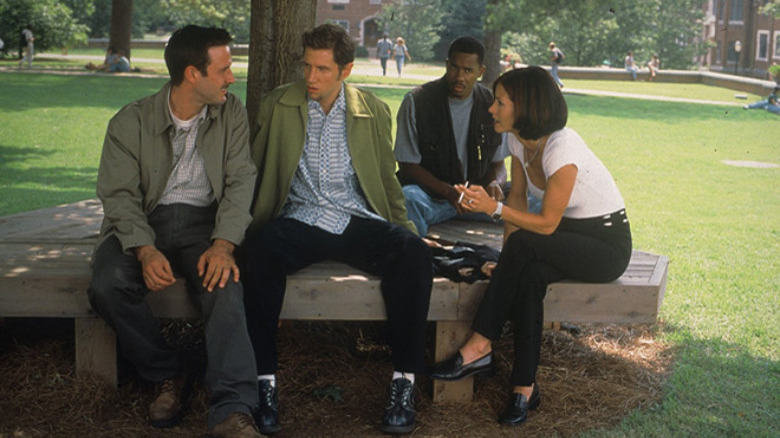 David Arquette, Jamie Kennedy, Duane Martin and Courteney Cox in Scream 2