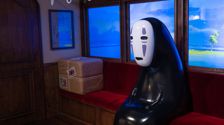 Recreation of No Face and the train ride scene from Spirited Away at the Ghibli Museum