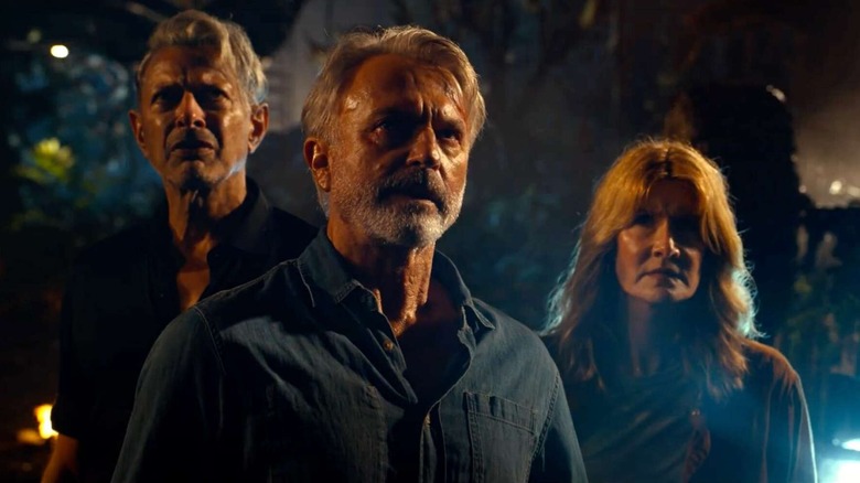 Jeff Goldblum, Sam Neill and Laura Dern in Jurassic World: Dominion