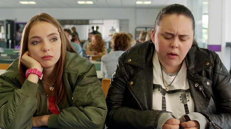 My Mad Fat Diary Chloe sits with Rae in a class