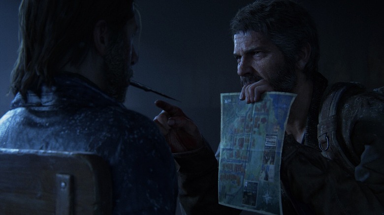 Joel torturing David's men in The Last of Us