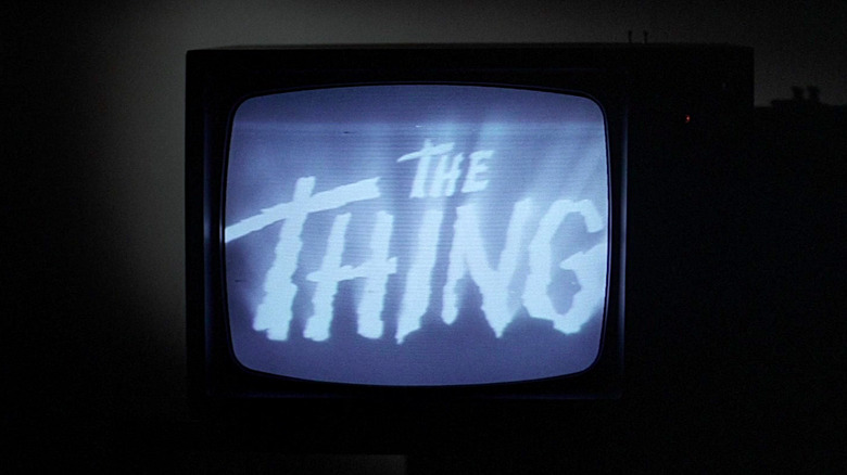 A shot of the television playing The Thing from Another World in Halloween