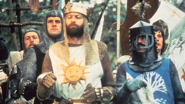 John Cleese, Graham Chapman and Terry Jones in Monty Python and the Holy Grail