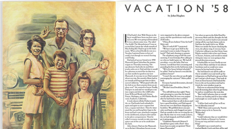 An excerpt from the September 1979 issue of National Lampoon magazine, a story by John Hughes titled, "Vacation '58"