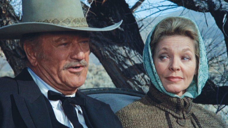 John Wayne and Lauren Bacall in The Shootist