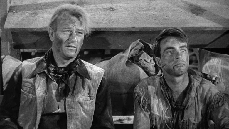 John Wayne and Montgomery Clift in Red River