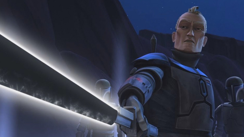 Pre Vizsla with Darksaber in Star Wars: The Clone Wars