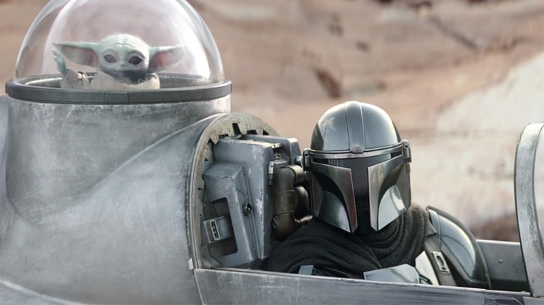 Grogu and Din Djarin in The Mandalorian