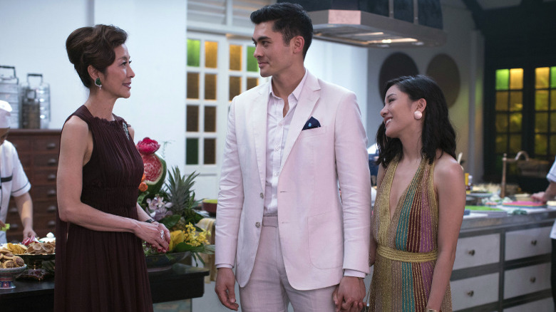 Michelle Yeoh, Henry Golding, and Constance Wu in Crazy Rich Asians