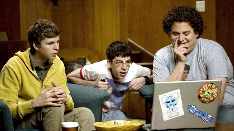 Michael Cera, Christopher Mintz-Plasse and Jonah Hill in Superbad