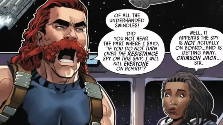 Crimson Jack yelling in the Star Wars: Halcyon Legacy comic book