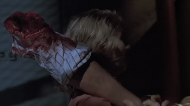 Jurassic Park Ellie with Arnold's severed arm