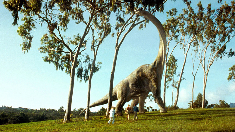 An example of the CGI dinosaurs created during the filming of "Jurassic Park"