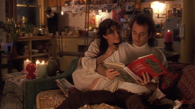 Karen Allen and Bill Murray in Scrooged