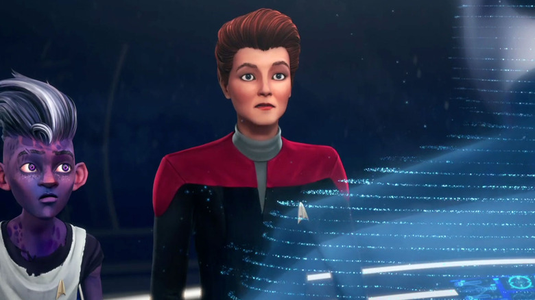 Holographic Janeway in Star Trek: Prodigy.