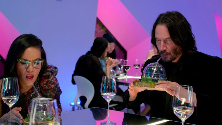 Ali Wong and Keanu Reeves eat an interesting soup in Always Be My Maybe