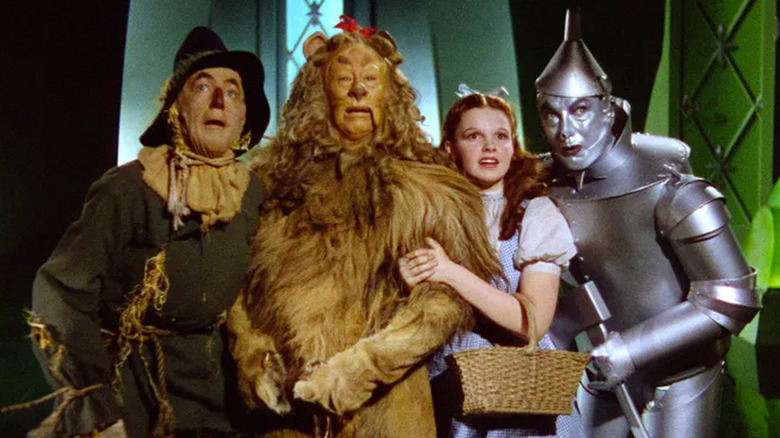 Ray Bolger, Bert Lahr, Judy Garland, and Jack Haley in The Wizard of Oz