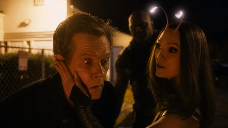 Kevin Bacon and Pom Klementieff in The Guardians of the Galaxy Holiday Special