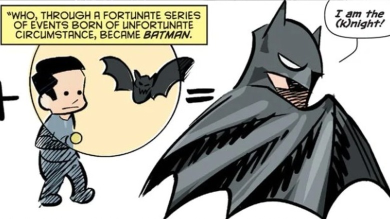 Batman reflecting in a comic panel