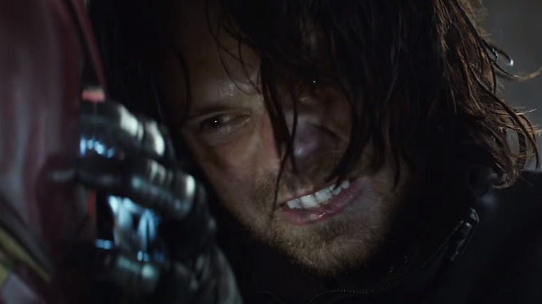 Captain America Civil War Bucky tries to rip out arc reactor