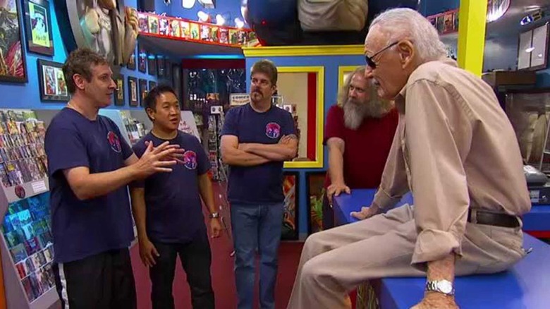 Walt Flanagan and the Comic Book Men talking to Stan Lee at Jay and Silent Bob's Secret Stash