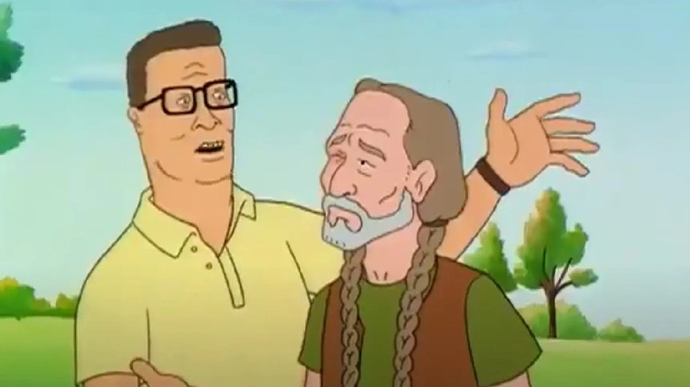 Willie Nelson and Hank Hill in an episode of King of the Hill