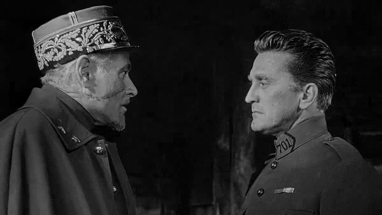 Kirk Douglas and George Macready in Paths of Glory