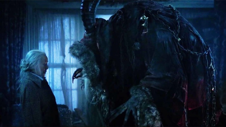 Krista Stadler confronting Krampus