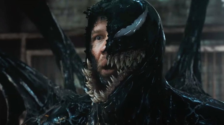 In Venom: The Last Dance, Venom holds half his face open to reveal the inner Eddie