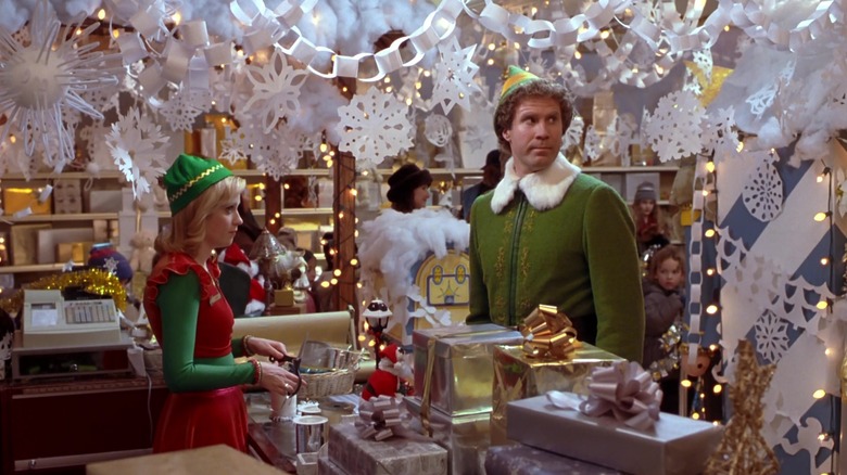 Zooey Deschanel as Jovie and Will Ferrell as Buddy talk about singing in Elf