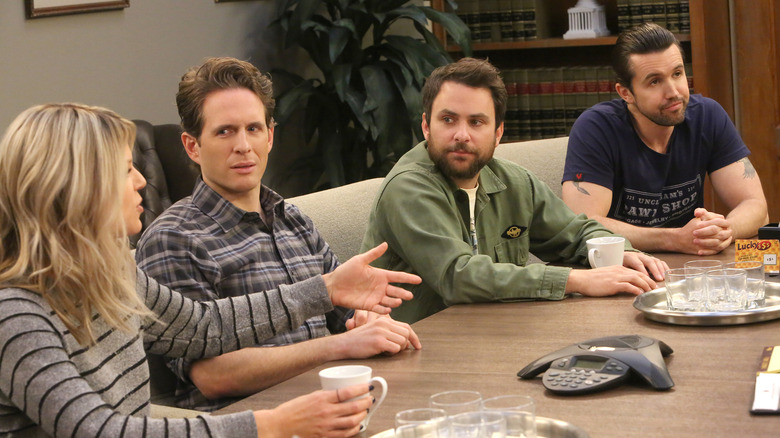 Kaitlin Olson, Glenn Howerton, Charlie Day, and Rob McElhenney in It's Always Sunny in Philadelphia