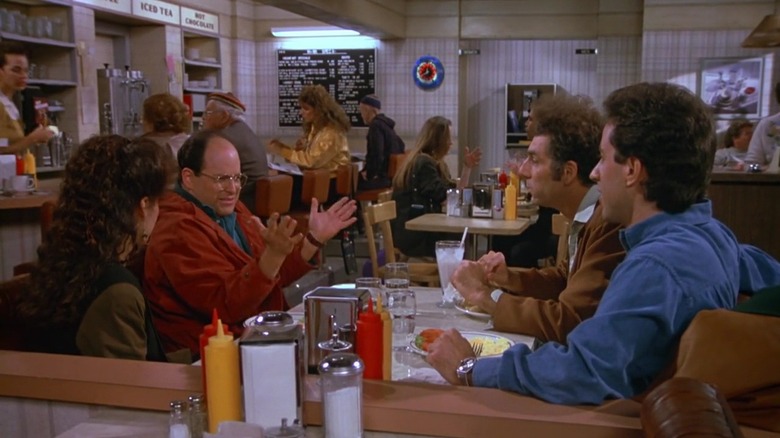 Julia Louis-Dreyfuss, Jason Alexander, Michael Richards, and Jerry Seinfeld in Seinfeld