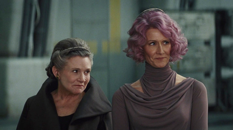 Carrie Fisher and Laura Dern in Star Wars: Episode IX -- The Last Jedi