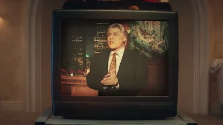 Jay Leno on TV screen