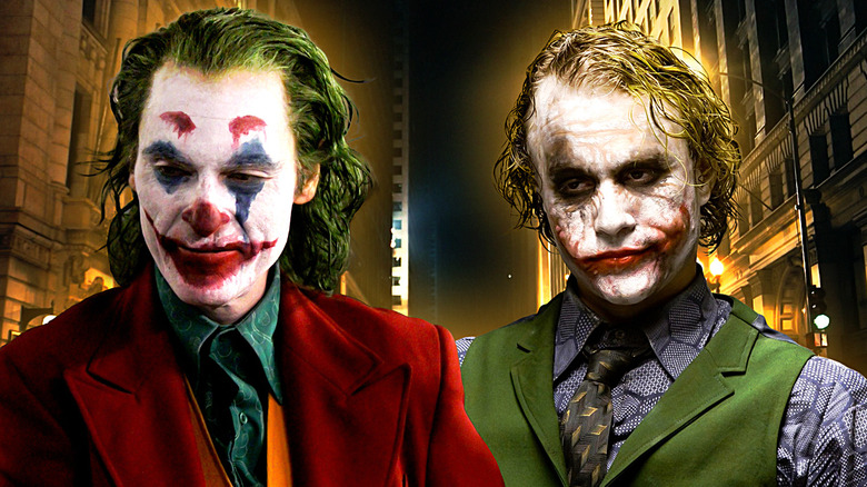 Joaquin Phoenix and Heath Ledger as Joker