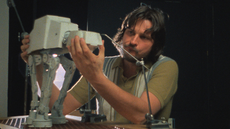 An ILM worker creating an AT-AT walker