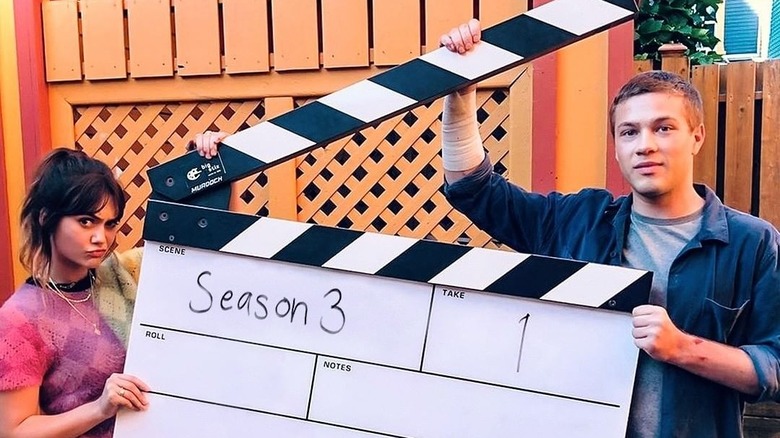 Hallea Jones and Coby Bird on the set of Locke & Key Season 3