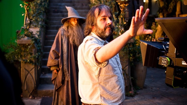 Peter Jackson directing a scene for The Hobbit: An Unexpected Journey