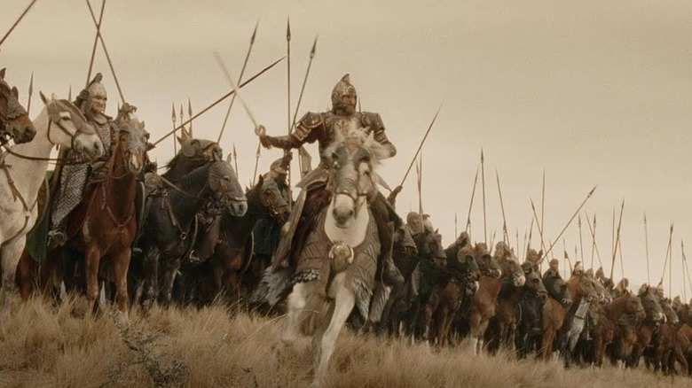 Théoden leading his riders into battle