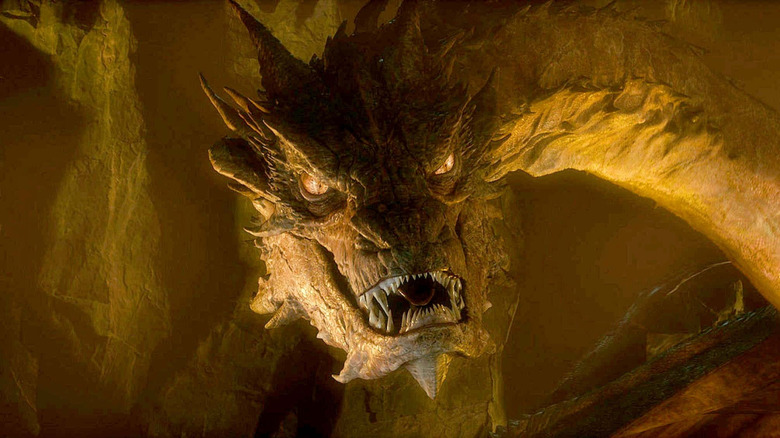 Close up of Smaug in the Lonely Mountain