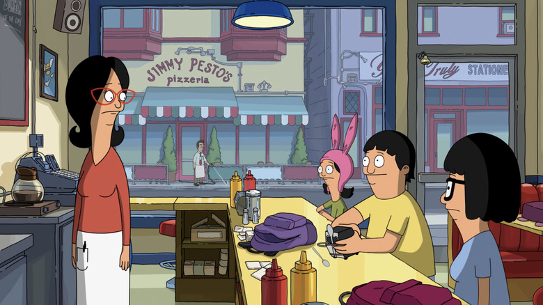 Linda, Louise, Gene, and Tina Belcher in The Bob's Burgers Movie