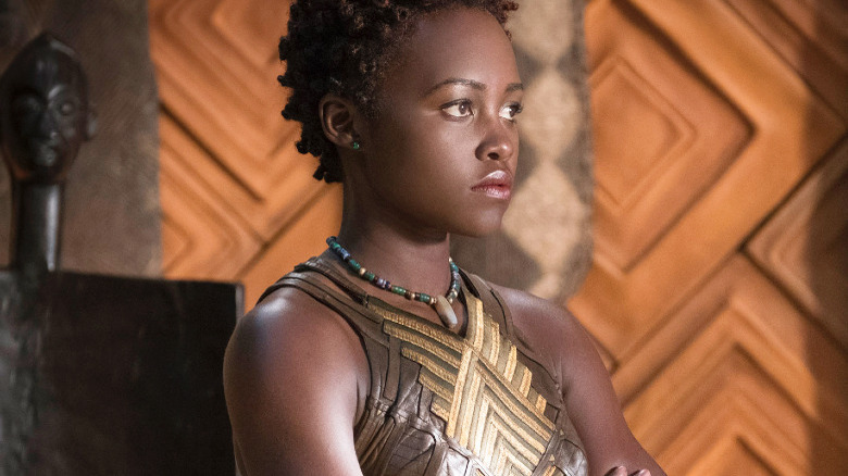 Nakia looking concerned in Black Panther
