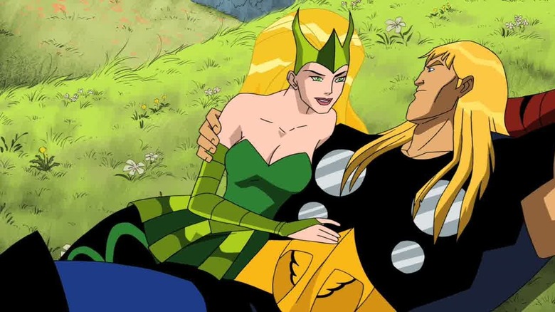 Os heróis mais poderosos dos Vingadores da Terra, Echantress e Thor