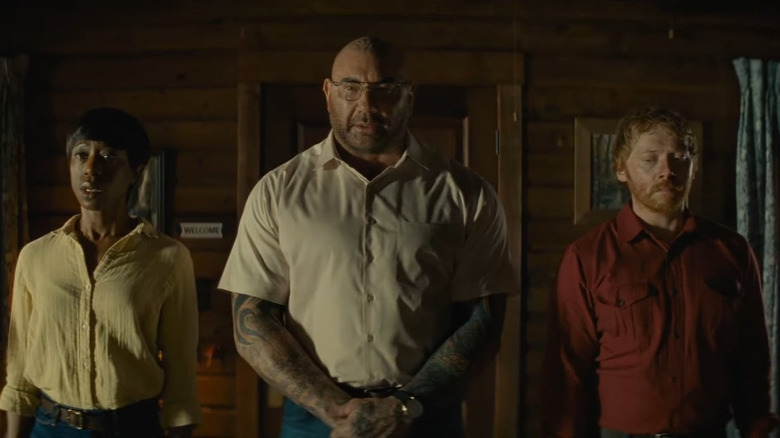 Dave Bautista and the cast of Knock at the Cabin