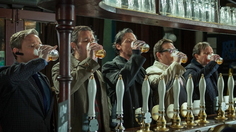 Martin Freeman, Paddy Considine, Simon Pegg, Nick Frost, and Eddie Marsan in The World's End