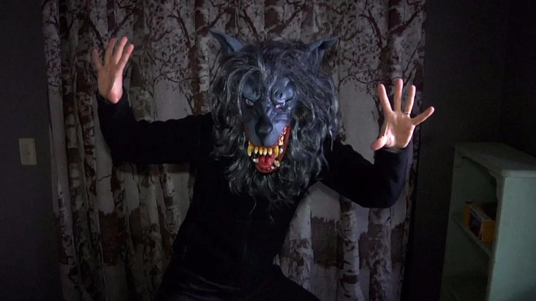 Josef (Mark Duplass) dons a wolf mask called "Peachfuzz" in Creep (2014)