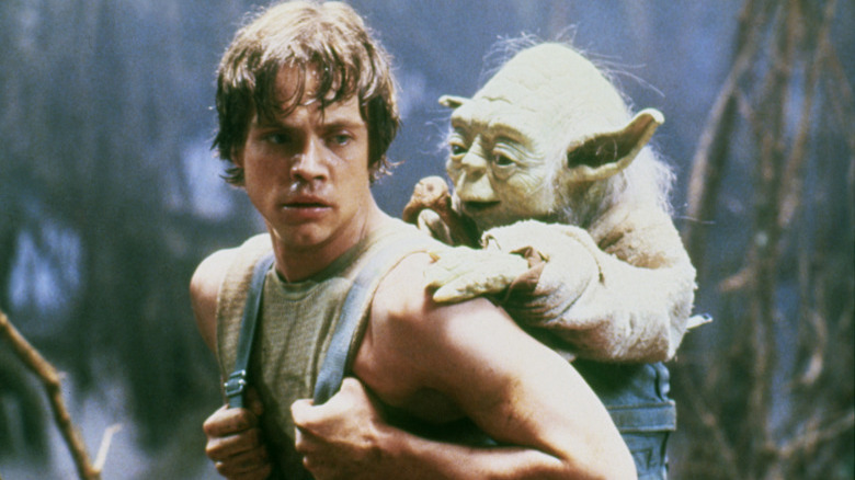 Luke and Yoda in The Empire Strikes Back